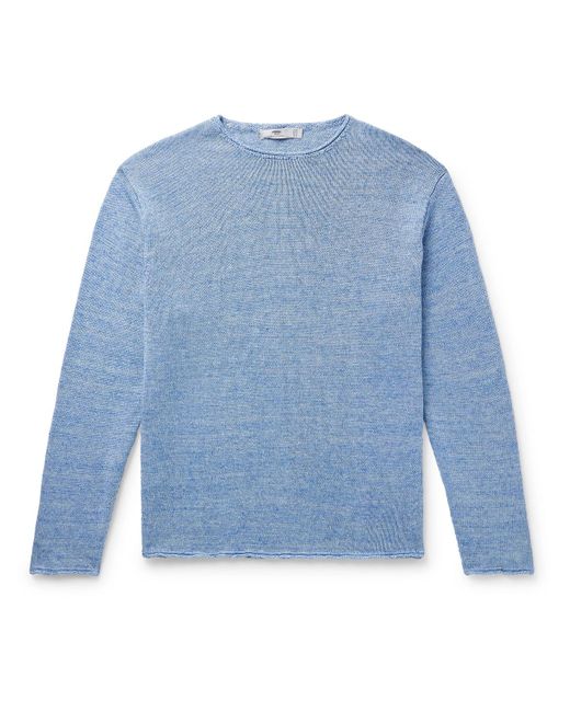 Inis Meáin Blue Linen Sweater for men