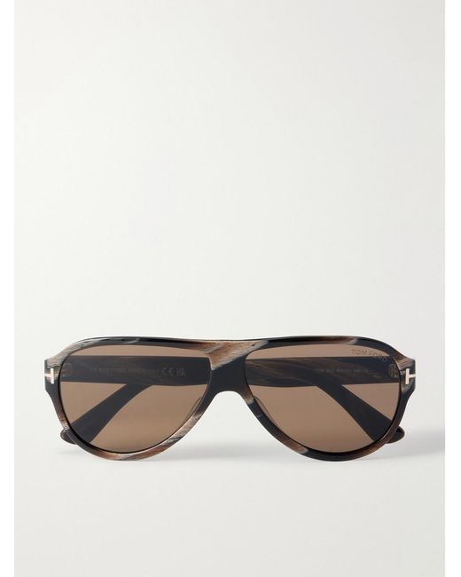 Tom Ford Brown Samuele 02 Pilot Acetate Sunglasses for men