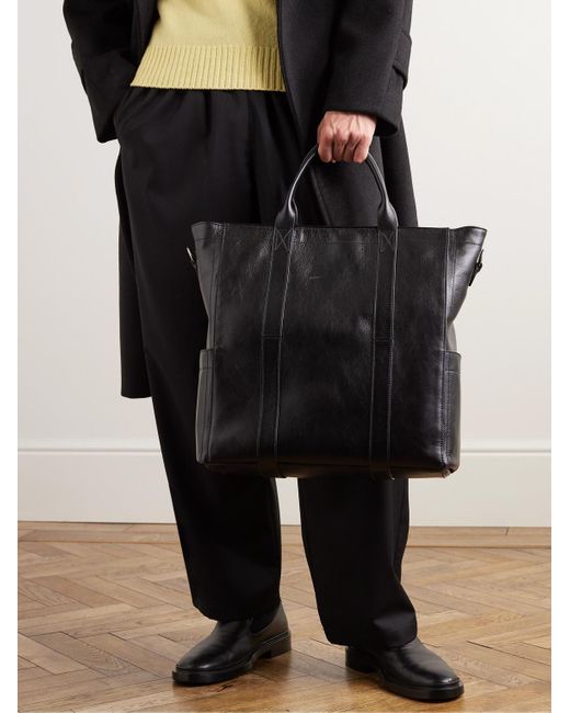 Metier Black Mariner Elvis Leather Tote Bag for men