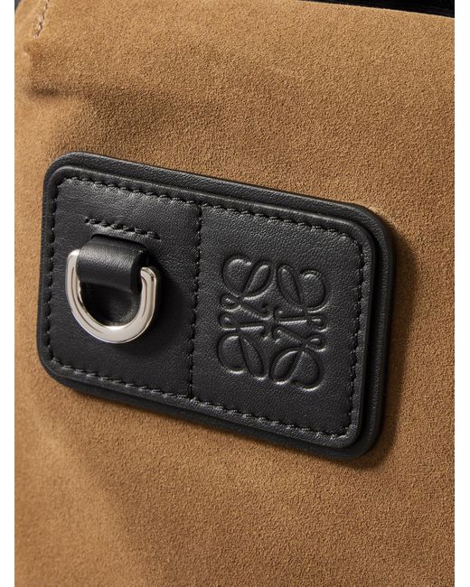 Loewe Black Flex Logo-Embossed Suede And Canvas Backpack for men