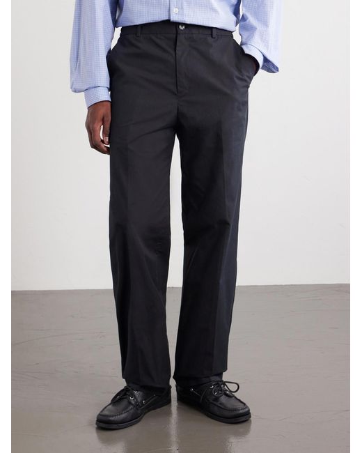 A.P.C. Blue Dylan Straight-Leg Cotton-Poplin Trousers for men