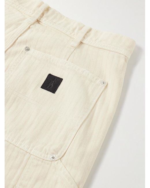 Enfants Riches Deprimes Natural Straight-Leg Distressed Panelled Herringbone Denim Trousers for men