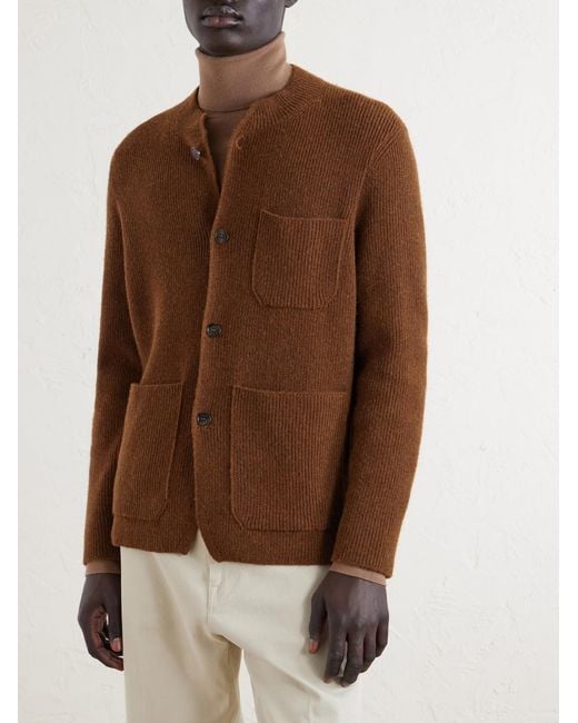 Dunhill Brown Ribbed Camel Wool for men