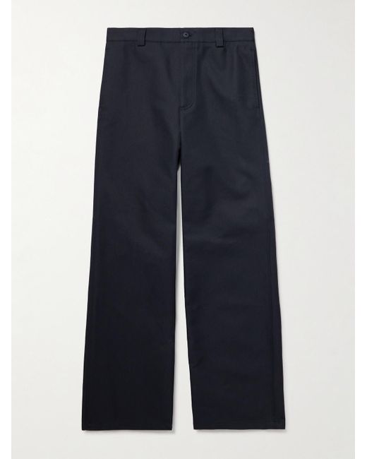 Gucci Weit geschnittene Hose aus Gabardine aus einer Baumwollmischung mit Logoverzierung in Blue für Herren