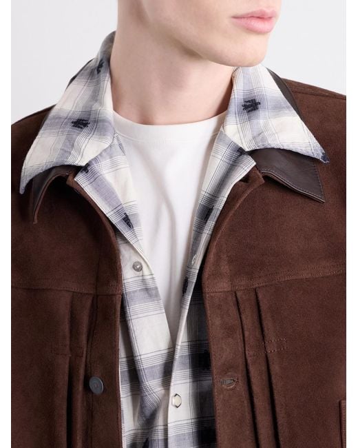 Kapital White Camp-Collar Checked Cotton Western Shirt for men