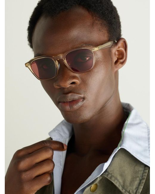 Oliver Peoples Pink Roger Federer R-11 D-frame Acetate Sunglasses for men