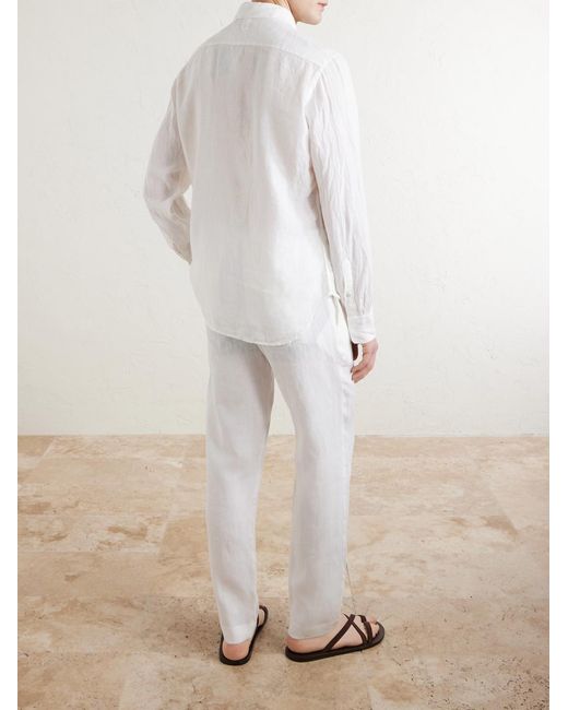 Canali White Linen Shirt for men