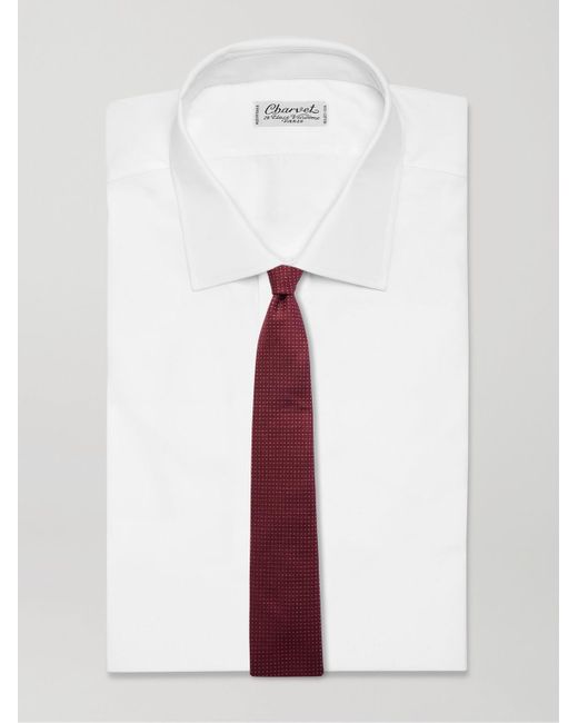 Brioni Krawatte aus Metallic-Jacquard aus einer Seidenmischung in Red für Herren