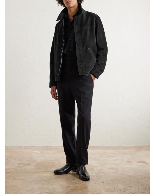 Tom Ford Black Brushed-Suede Chore Jacket for men