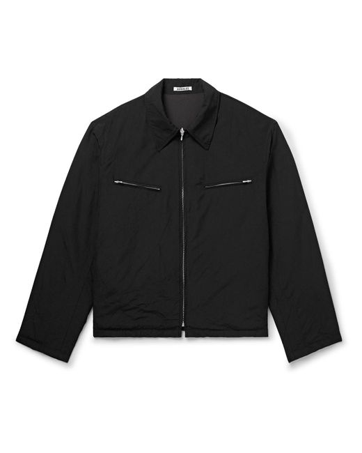 Auralee Black Reversible Super 120s Crinkled Wool-poplin Blouson Jacket for men