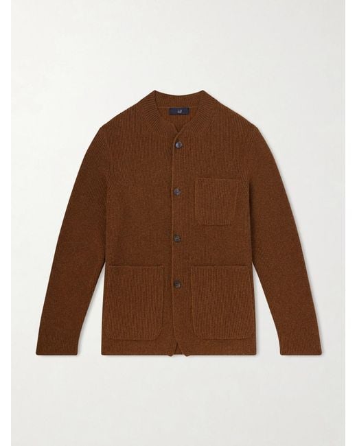 Dunhill Brown Ribbed Camel Wool for men