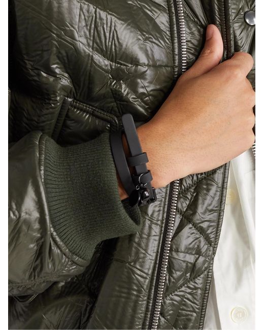 Alexander McQueen Black Leather Bracelet for men
