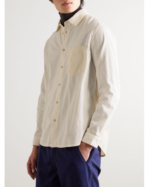 Folk Natural Two-tone Cotton-corduroy Shirt for men