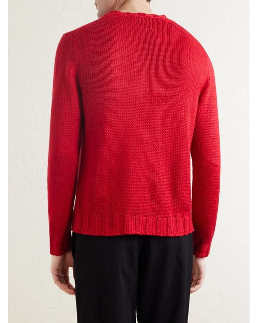 Saman Amel Red Gio Silk Sweater for men
