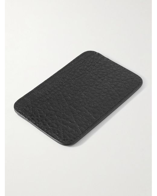 Acne Black Logo-print Full-grain Leather Cardholder for men