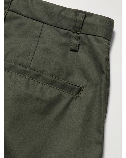 (w)taps Green Straight-Leg Cotton And Nylon-Blend Drawstring Cargo Trousers for men