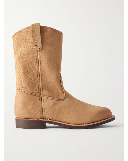 Red Wing White Pecos Suede Cowboy Boots for men