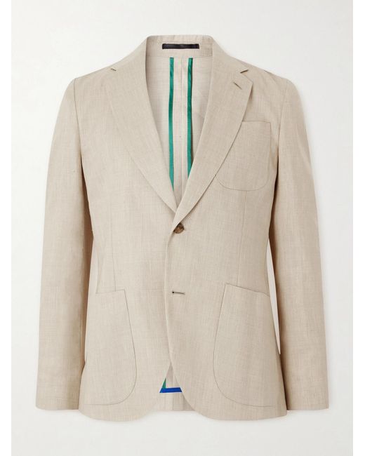 Paul Smith Natural Linen And Wool-Blend Twill Suit Jacket for men