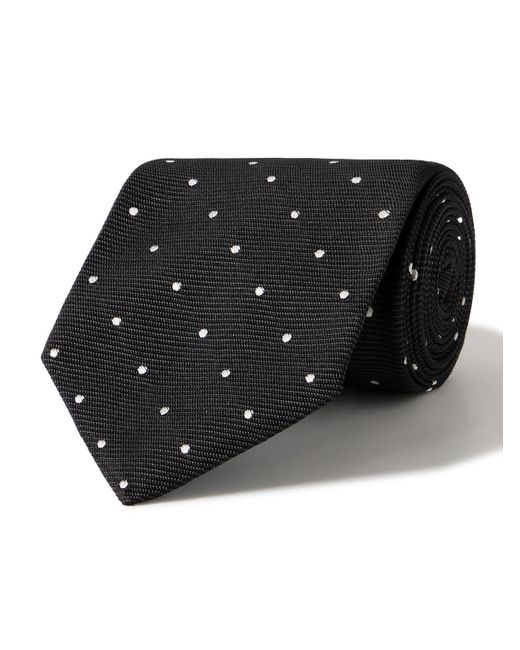 Tom Ford Black 8cm Polka-dot Silk-jacquard Tie for men