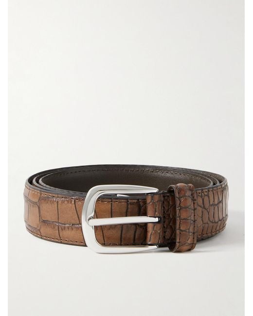 Andersons Gürtel aus Leder mit Krokodileffekt in Brown für Herren