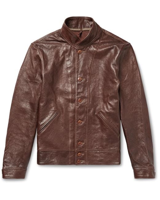 Levi's Brown Menlo Leather Cossack Jacket for men