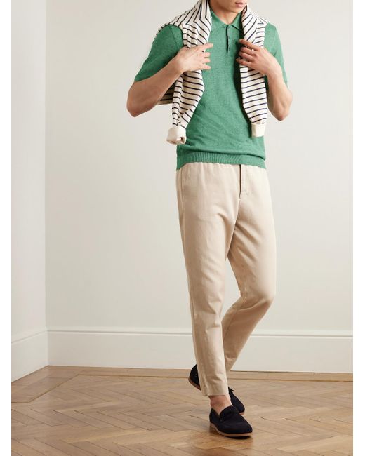 Mr P. Green Linen Polo Shirt for men