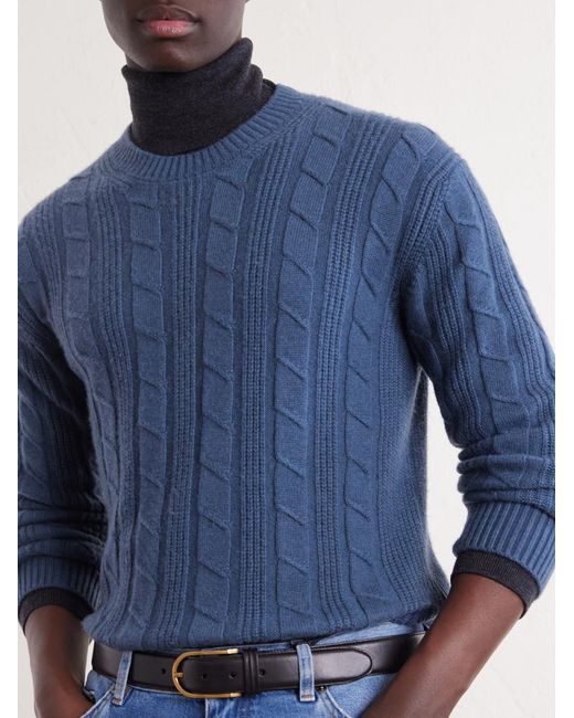 Zegna Blue Oasi Knitted Cashmere Sweater for men