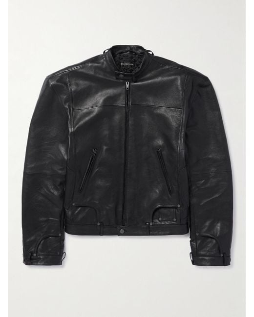 Balenciaga Black Leather Jacket for men