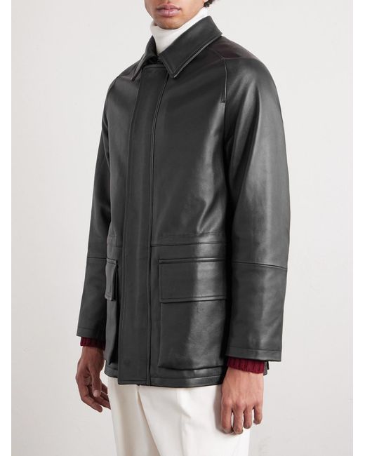 Saman Amel Black City Leather Jacket for men