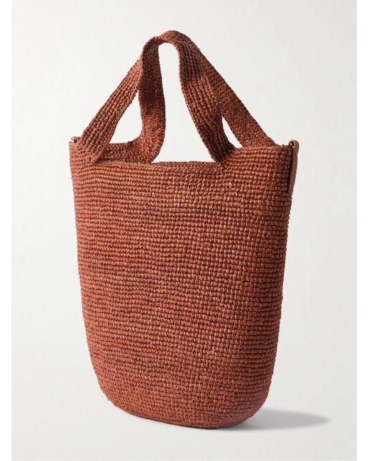 Paula's Ibiza Tote bag mini in rafia con finiture in pelle e logo impresso di Loewe in Brown da Uomo