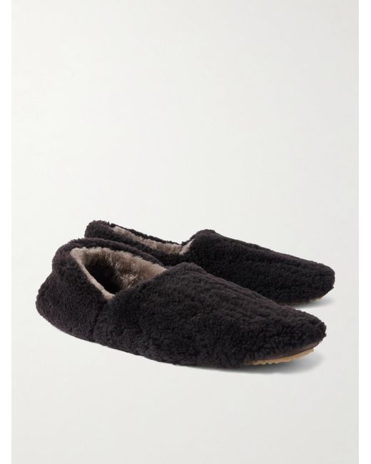 Mr P. White Shearling Slippers for men