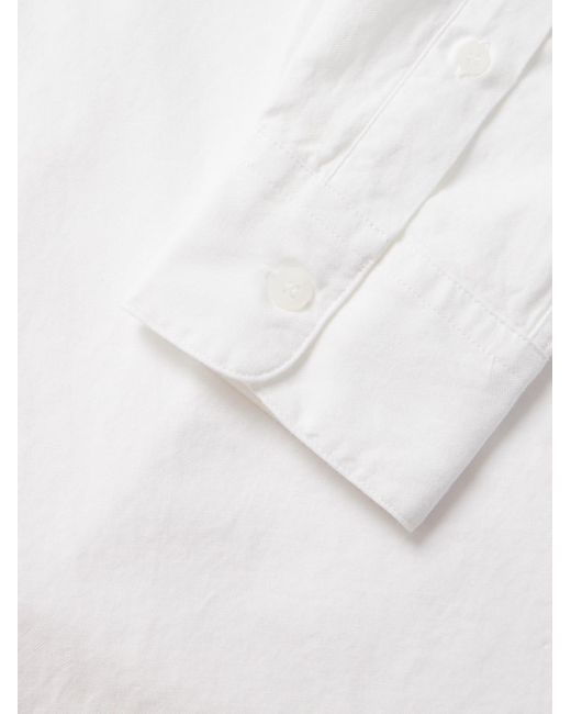 Sunspel White Cotton Oxford Shirt for men