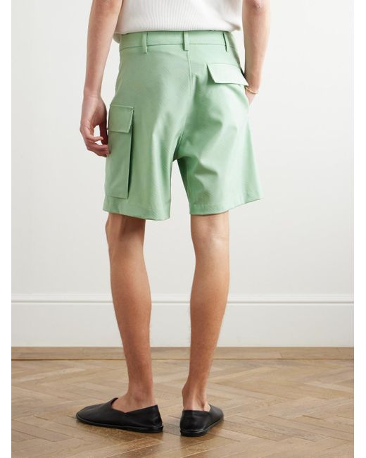 Marni Confetti gerade geschnittene Cargoshorts aus Grain de Poudre aus Wolle mit Stickereien in Green für Herren