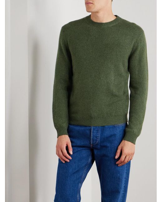 Loro Piana Green Fobello Cashmere Sweater for men