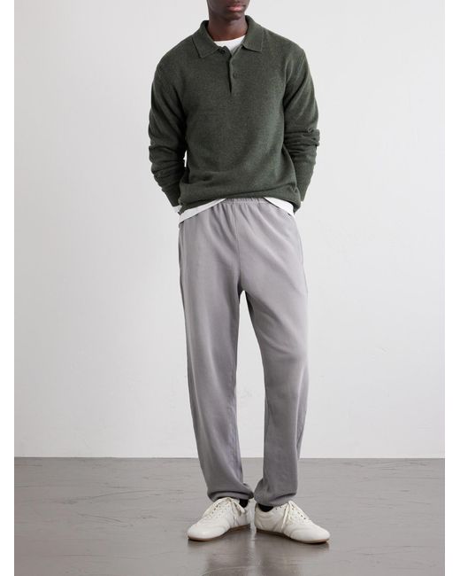 Les Tien Gray Heavyweight Structured-Fleece Cotton-Jersey Drawstring Sweatpants for men