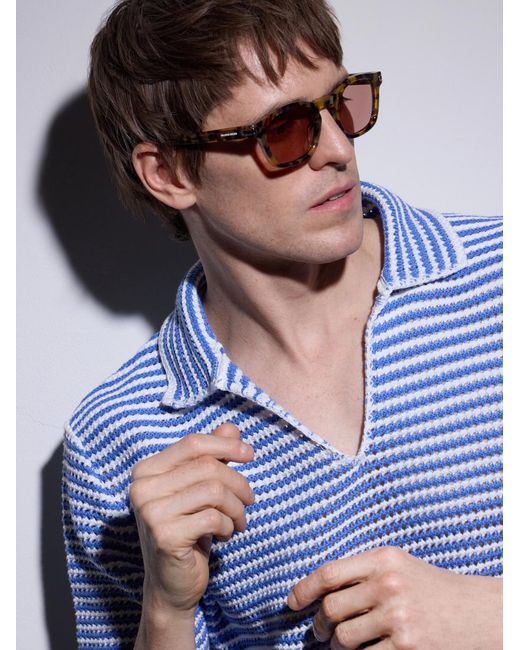 Orlebar Brown Pink The Davey Square-Frame Acetate Sunglasses for men