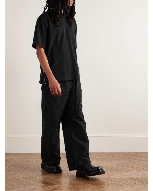 Sacai T-Shirt aus Baumwoll-Jersey mit Knöpfen in Black für Herren