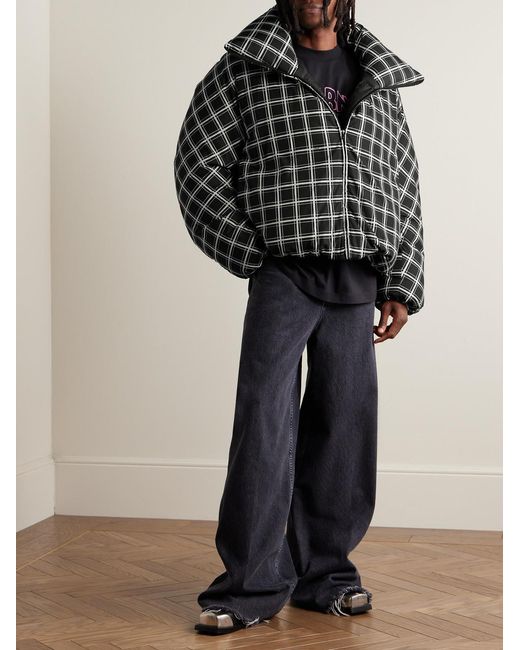 Marni Black Dingyun Zhang Oversized Checked Shell Down Jacket for men