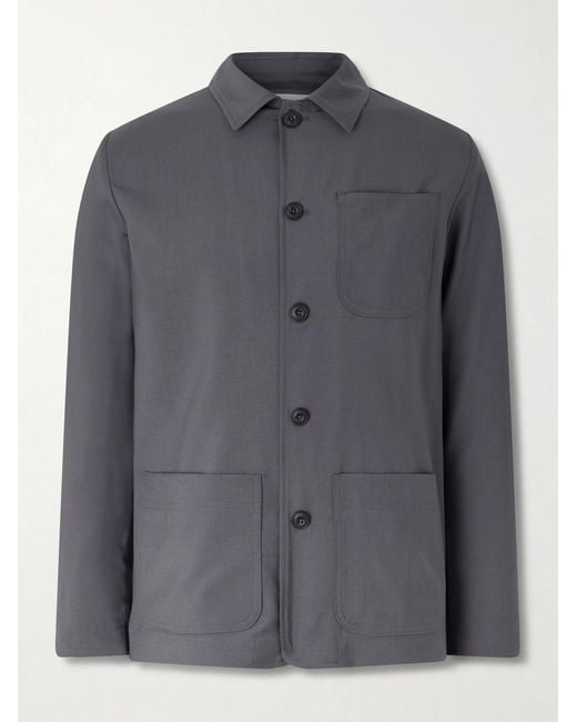 Altea Gray Constantin Virgin Wool Overshirt for men
