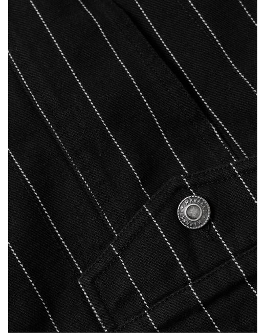 MANAAKI Black Hemi Pinstriped Denim Trucker Jacket for men