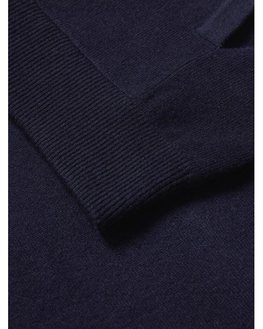 Mr P. Blue Wool And Cashmere-Blend Zip-Up Hoodie for men