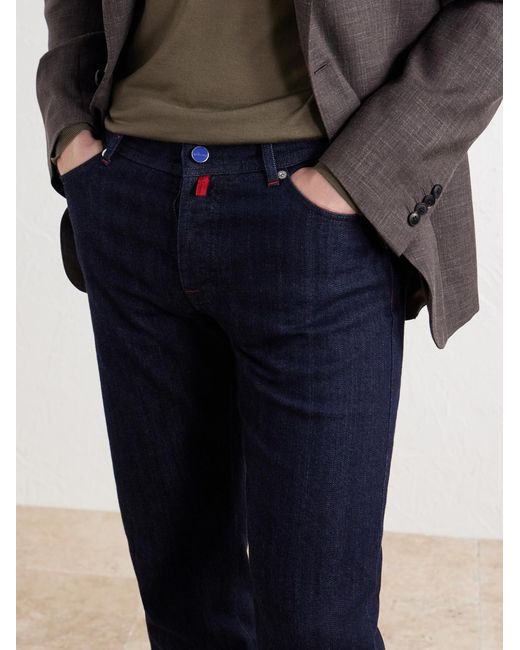 Kiton Blue Straight-Leg Jeans for men