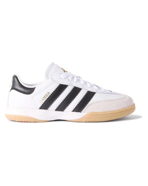 Adidas Originals White Samba Mn Suede-trimmed Leather Sneakers for men