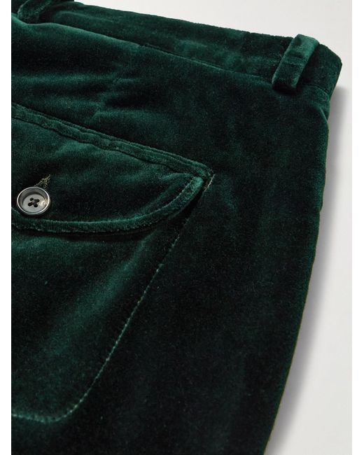 Oliver Spencer Black Fishtail Slim-Fit Cotton-Velvet Suit Trousers for men