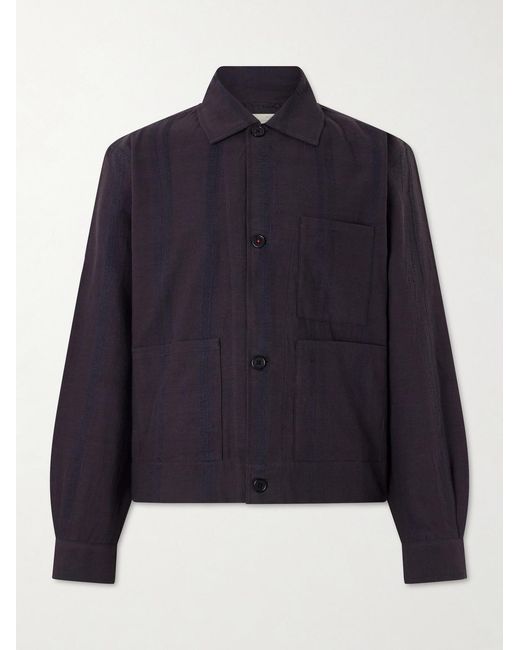 Kardo Blue Bodhi Cotton-Jacquard Jacket for men