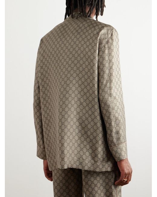 Gucci Natural Monogrammed Silk Blazer for men