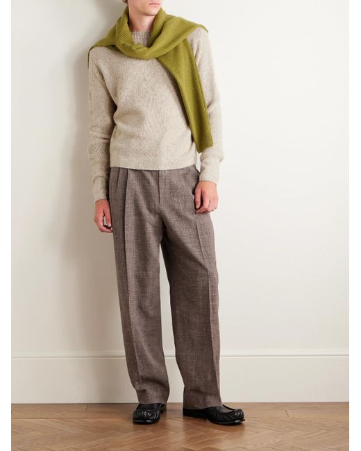 Auralee White Cashmere Sweater for men