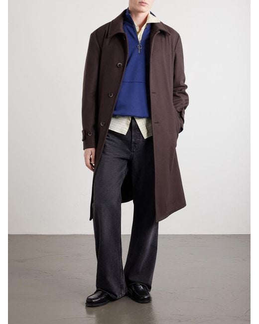 Barena Purple Belted Wool-Blend Coat for men