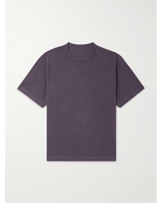 STÒFFA Purple Cotton And Silk-blend Piqué T-shirt for men