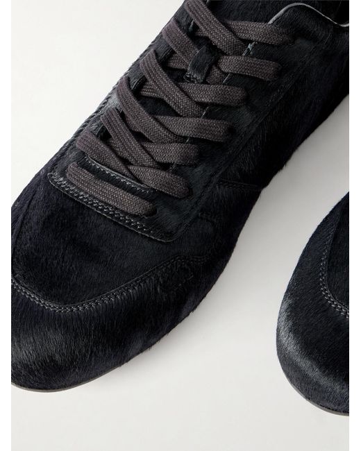 Rick Owens Black Minimal Sneaks Pony Hair Sneakers for men